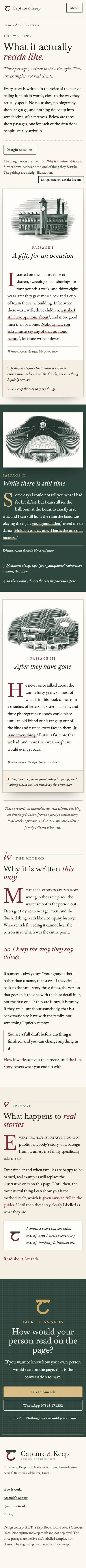 Inner page, mobile of The Beautifully Kept Book, full page