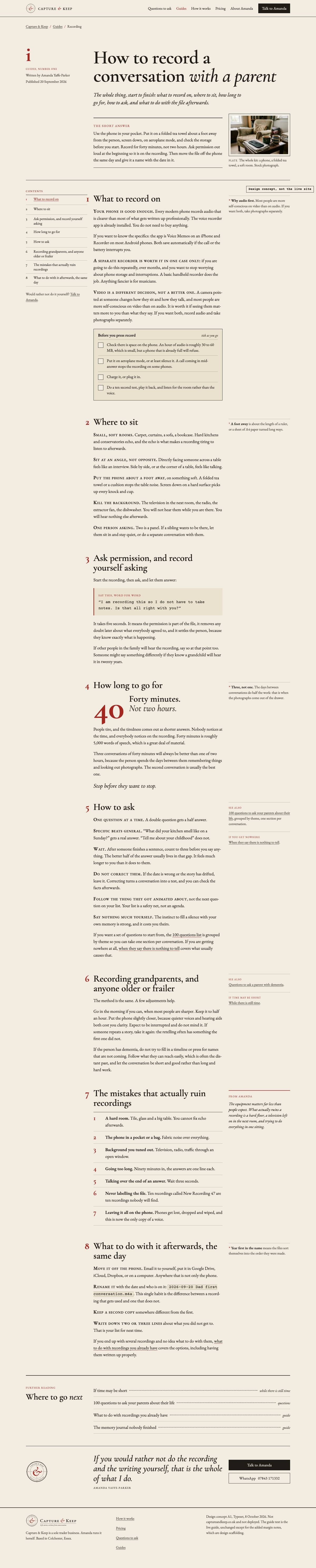 Inner page, desktop of Typeset, full page